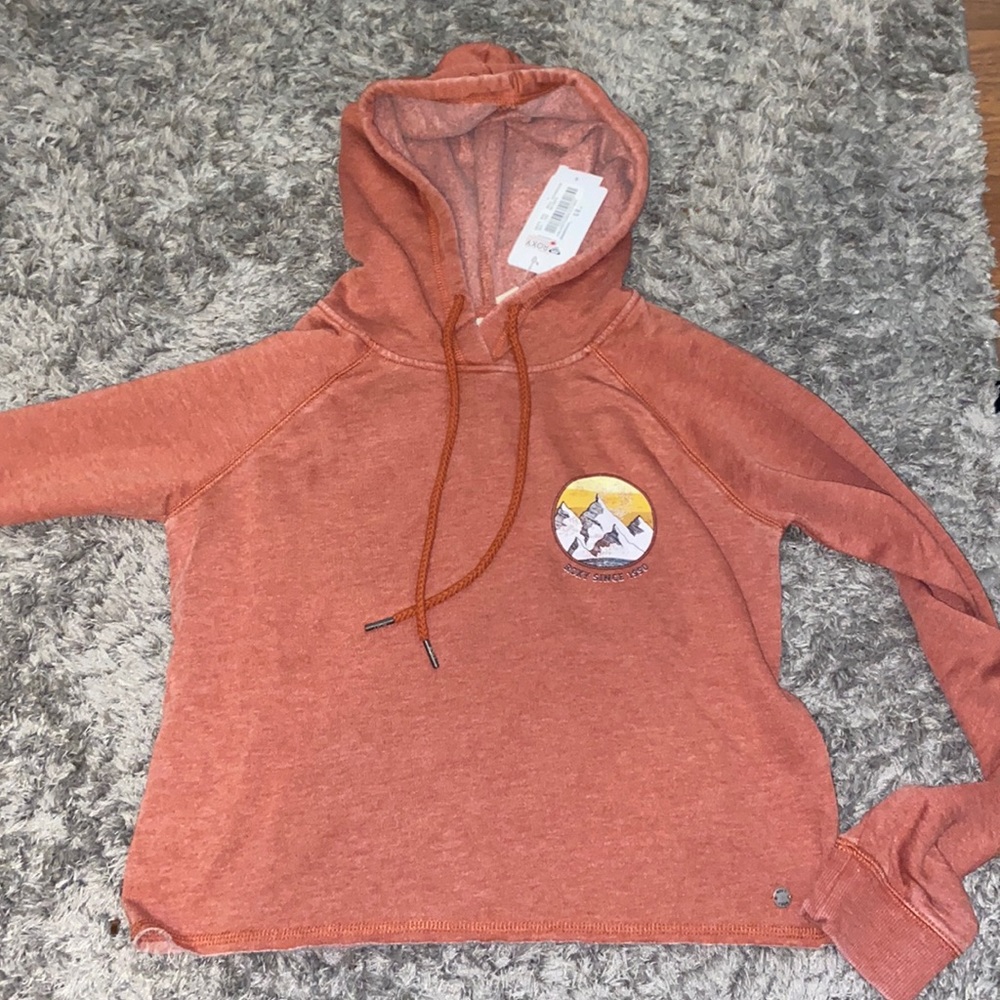 rust roxy cropped hoodie